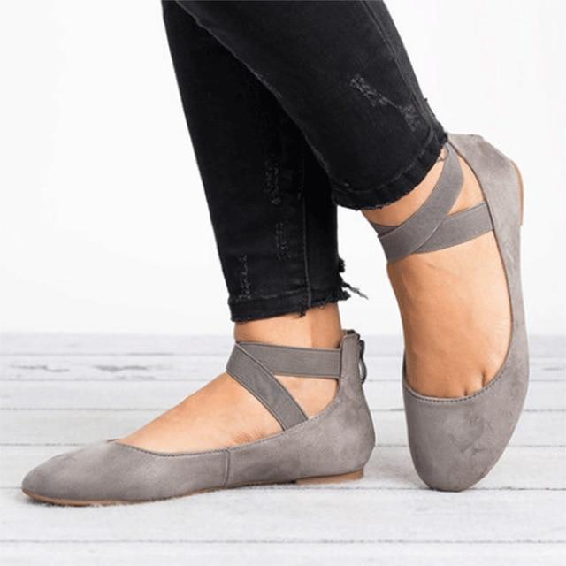 Elastic Band Casual Flats - fashionshoeshouse