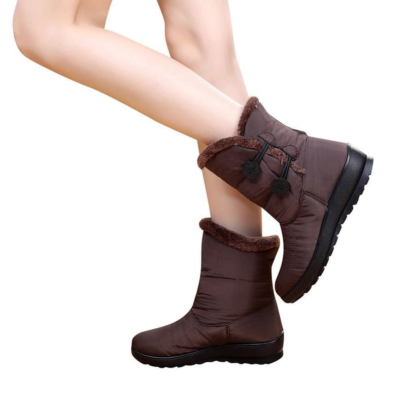Waterproof warm faux fur snow boots for women - fashionshoeshouse