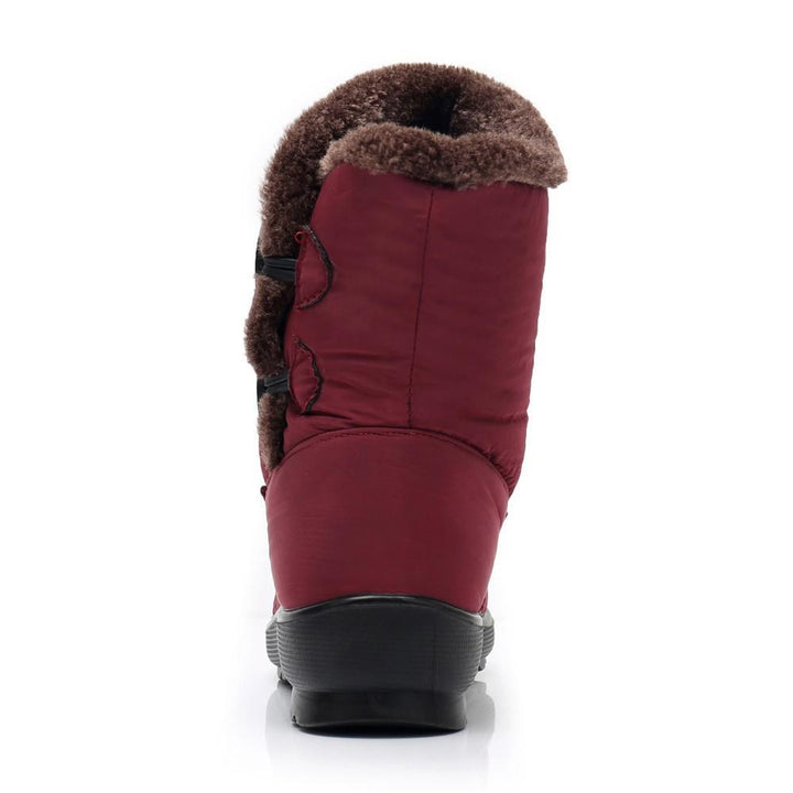 Waterproof warm faux fur snow boots for women - fashionshoeshouse