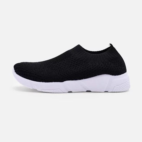 Women Breathable Elastic Cloth Sneakers Platform Slip On Sneakers Plus Size Loafers - fashionshoeshouse